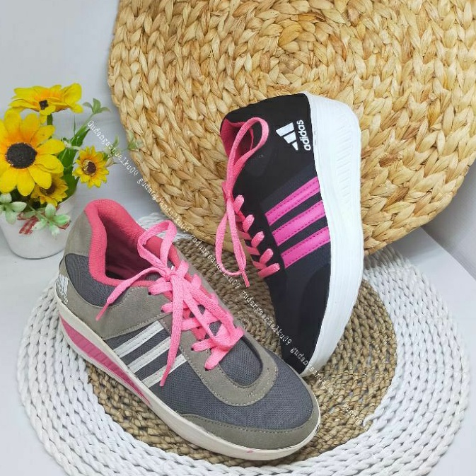 CUCI GUDANG Sneaker wanita adid*s - sneaker wanita abu - sepatu sneaker wanita casual murah sneaker tali HPD386