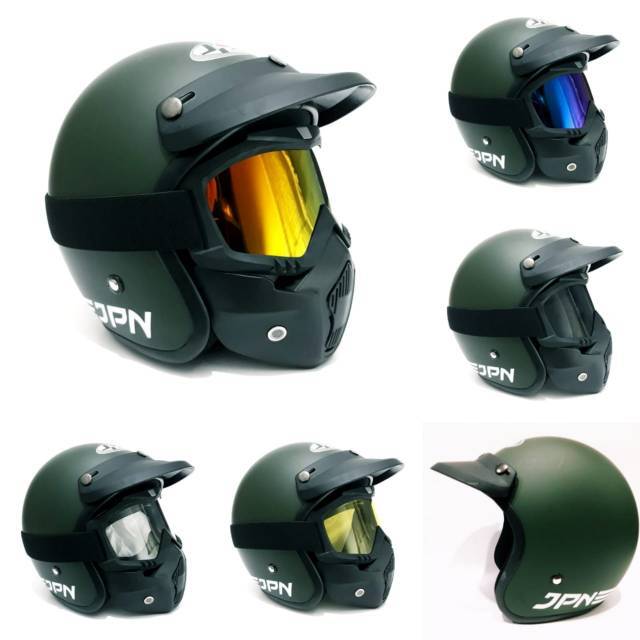 Helm JPN ARC ARMY DOF DENGAN GOGGLES MASK