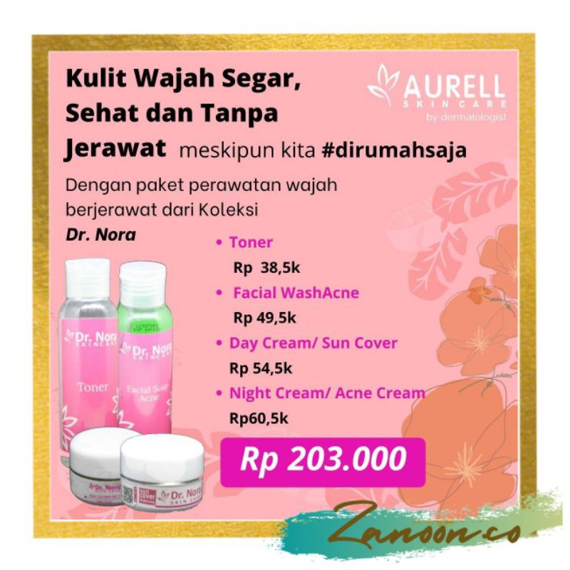 skincare paket jerawat dr. Nora aurellskincare