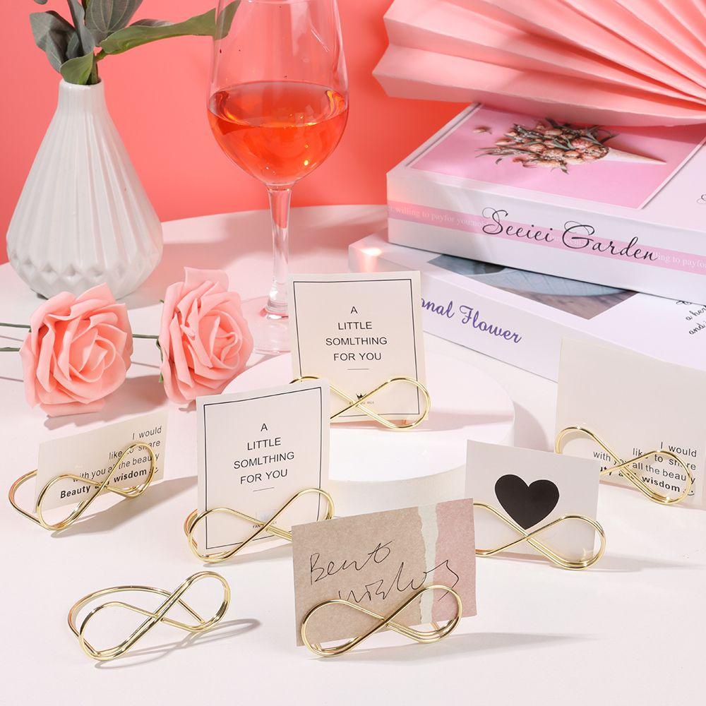 R-FLOWER 1 Pcs Nomor Meja Holder Pesta Fashion Penjepit Kertas Kartu Gambar Display Stand Perlengkapan Pernikahan Klem Berdiri