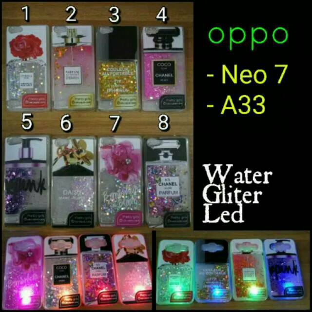 case oppo neo 7/A33 water glitter LED