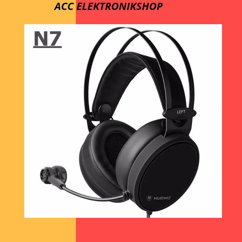 Nubwo N7 Headphone Gaming with Noise Cancelling Microphone Mic Black