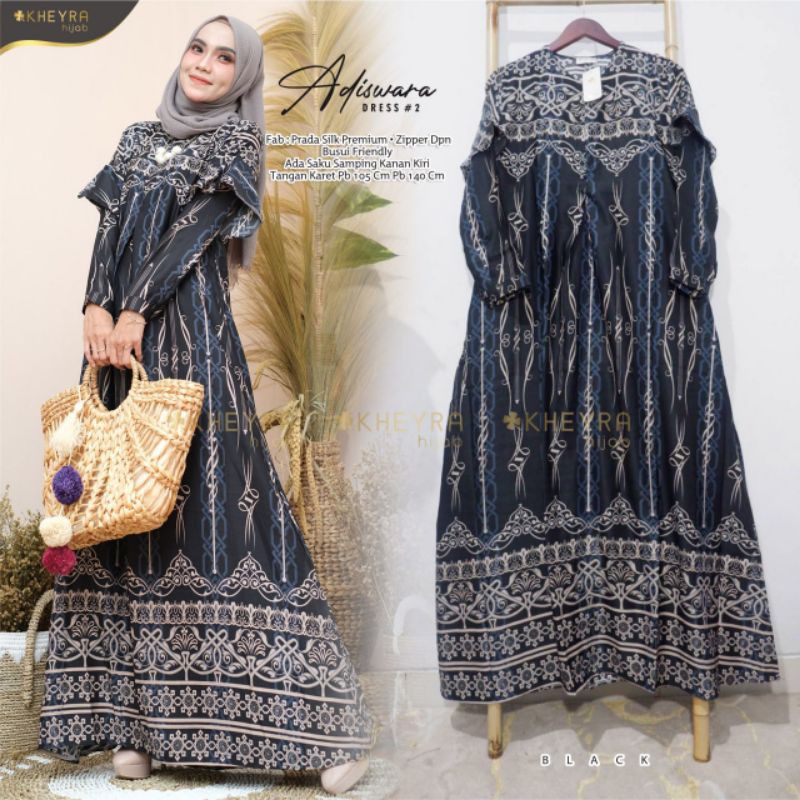 Adiswara Dress by Alila Hijab - Gamis Prada