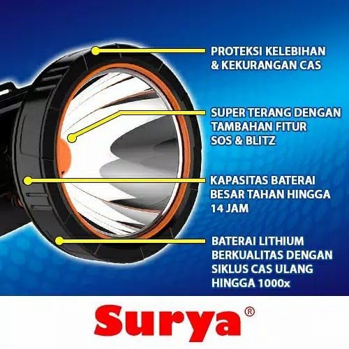 SURYA Senter Kepala SYH L305S - Head Lamp 30 Watt Water Resistant - Cahaya Putih