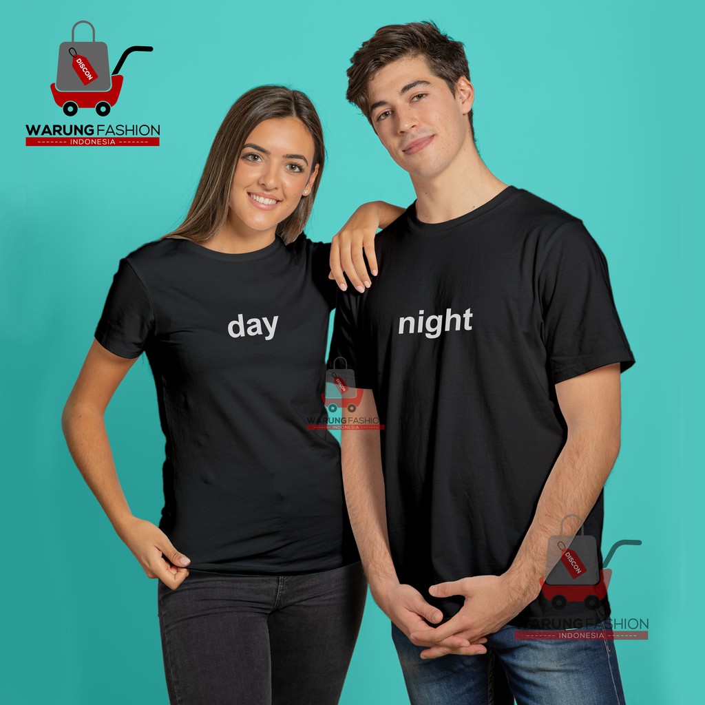 KAOS COUPLE NIGHT DAY BIG SIZE 2XL 3XL 4XL 5XL JUMBO KUALITAS DISTRO KAOS PASANGAN BAJU COUPLE BIG
