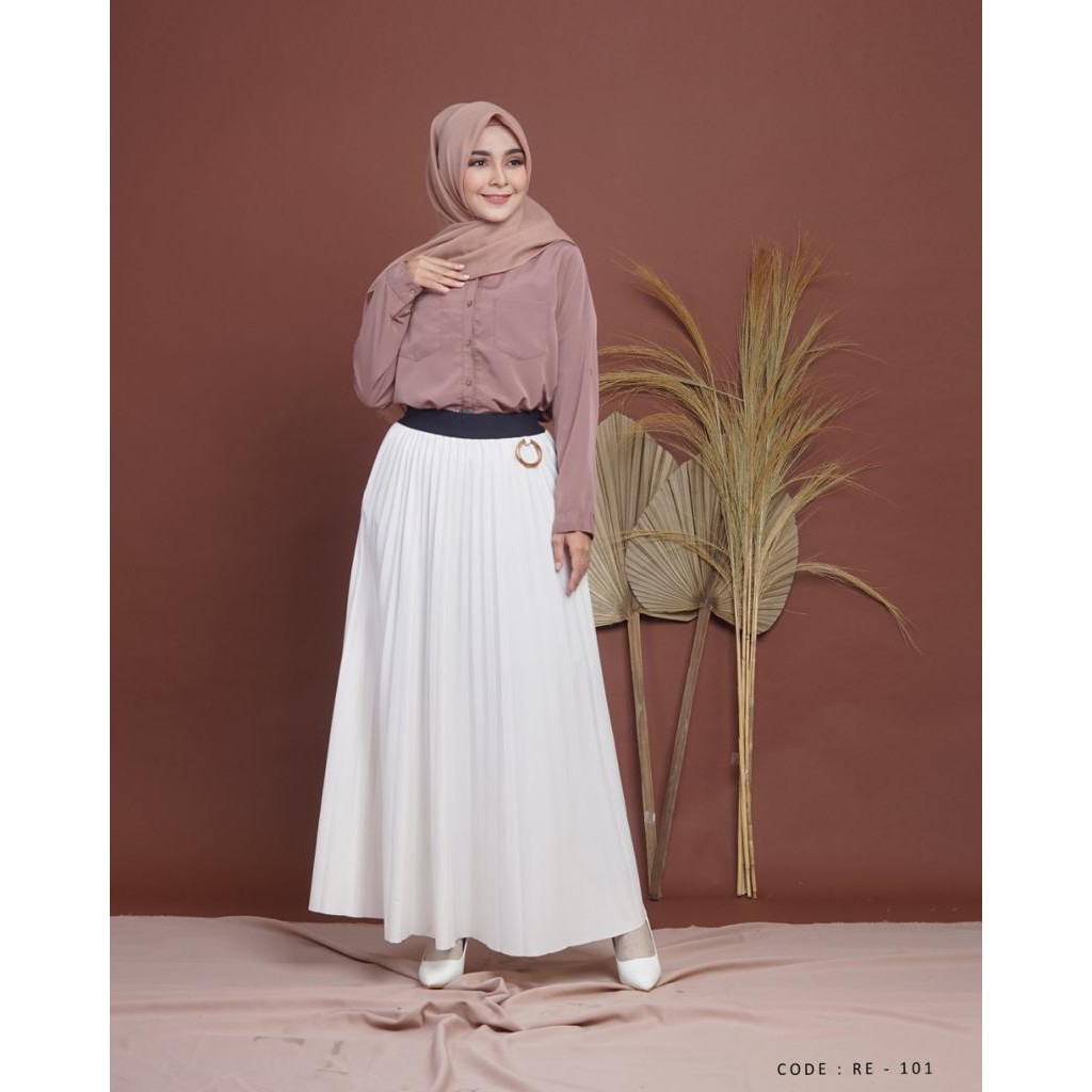 Rok Plisket Premium Umbrella Tebal Bahan Lemon Skin | Kireina Fashion