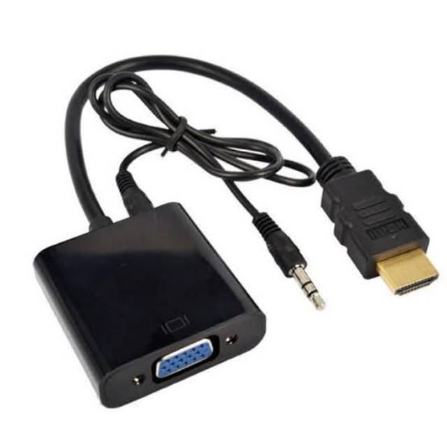 CONVERTER / KONVERTER HDMI MALE TO VGA FEMALE WITH AUDIO 1080P FULL HD CONVERTER