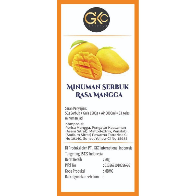 

Bubuk Mangga minuman kekinian