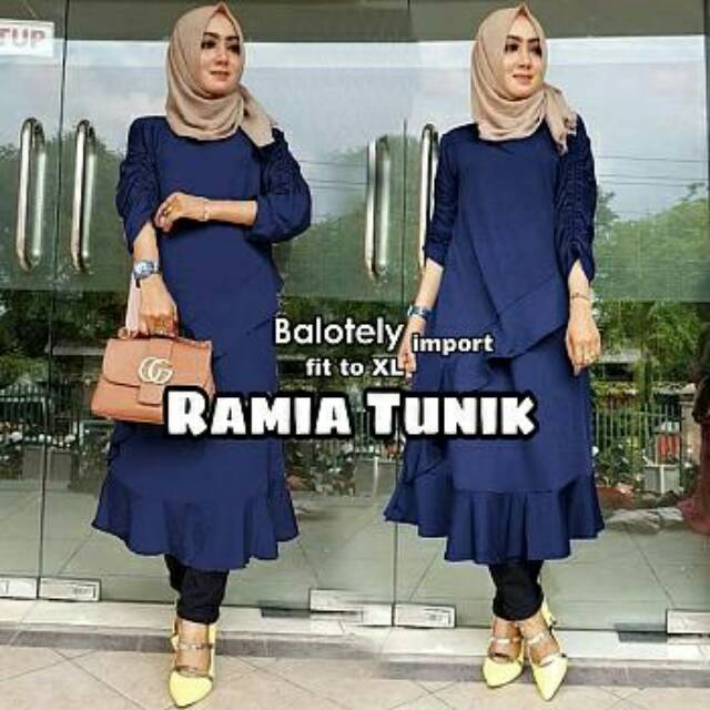 Tunik  rempel bawah tangan serut