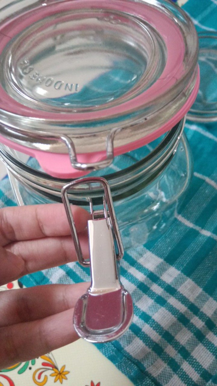 Toples Kaca Kedap Udara 1000 Ml / 1 Liter Pengait Jepit Hermetico