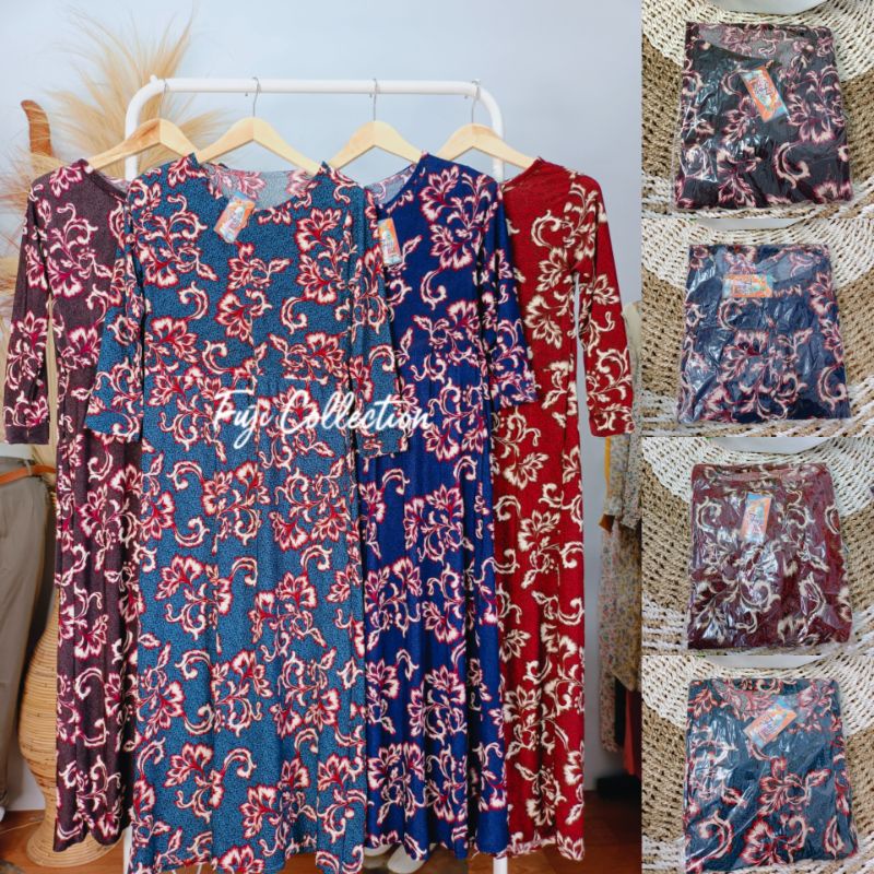 Gamis Jersey Busui Motif Batik Termurah