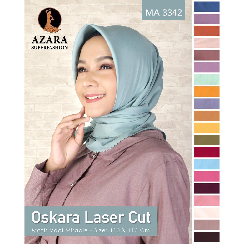 Azara Jilbab Segi Empat Voal Oskara Laser