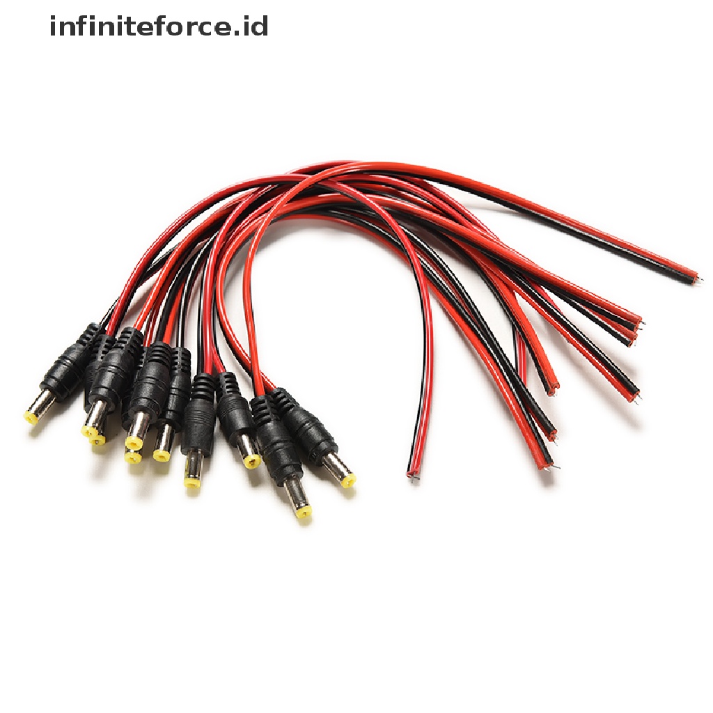 (Infiniteforce.Id) 10pcs / Lot Kabel Power Dc 12v Male 5.5x2.1mm Untuk Cctv