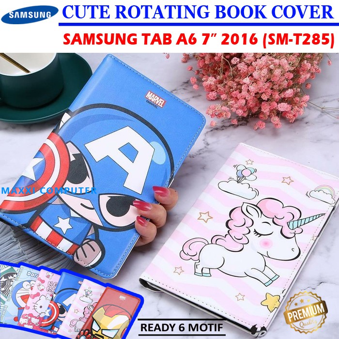 Samsung Galaxy Tab A 2016 A6 7.0 7 Inch SM-T285 Flip Case Casing Cover Gambar Kartun Karakter Anak
