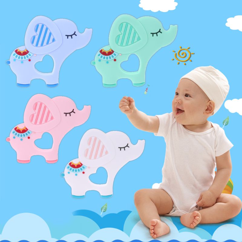 Mary Mainan Teether Bayi Newborn Bentuk Gajah Bahan Silikon