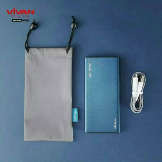 Power Bank Vivan VPB-A10 10000mah Power Bank Slim Vivan Original 10000mah Power Bank White