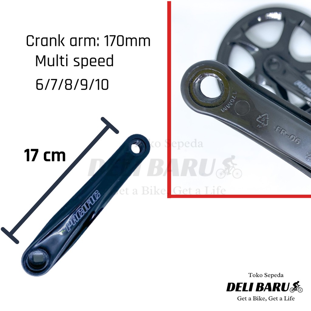 Pacific Crank single chainring 52T sepeda lipat