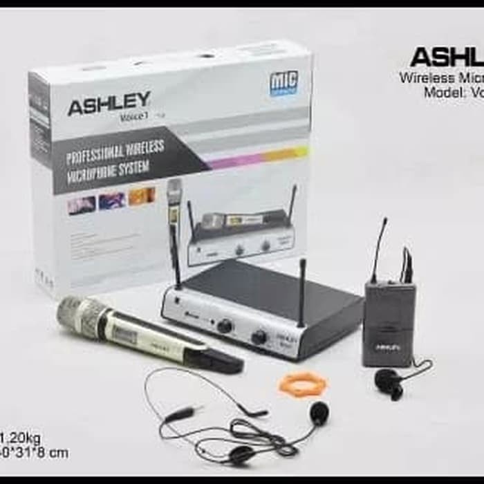 MIC WIRELESS ASHLEY VOICE 1 ( HANDHELD+CLIP ON+HEADSET ) ORIGINAL
