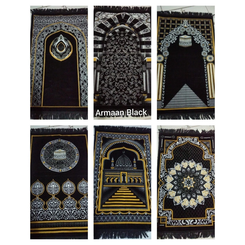 Paket Souvenir Sajadah Mini + Tasbih Sajadah Kepala Black Edition