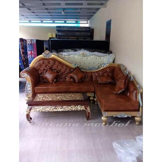 Kursi Tamu Pojok Sofabad Mewah/Kursi Ruang Tamu Sudut Jati