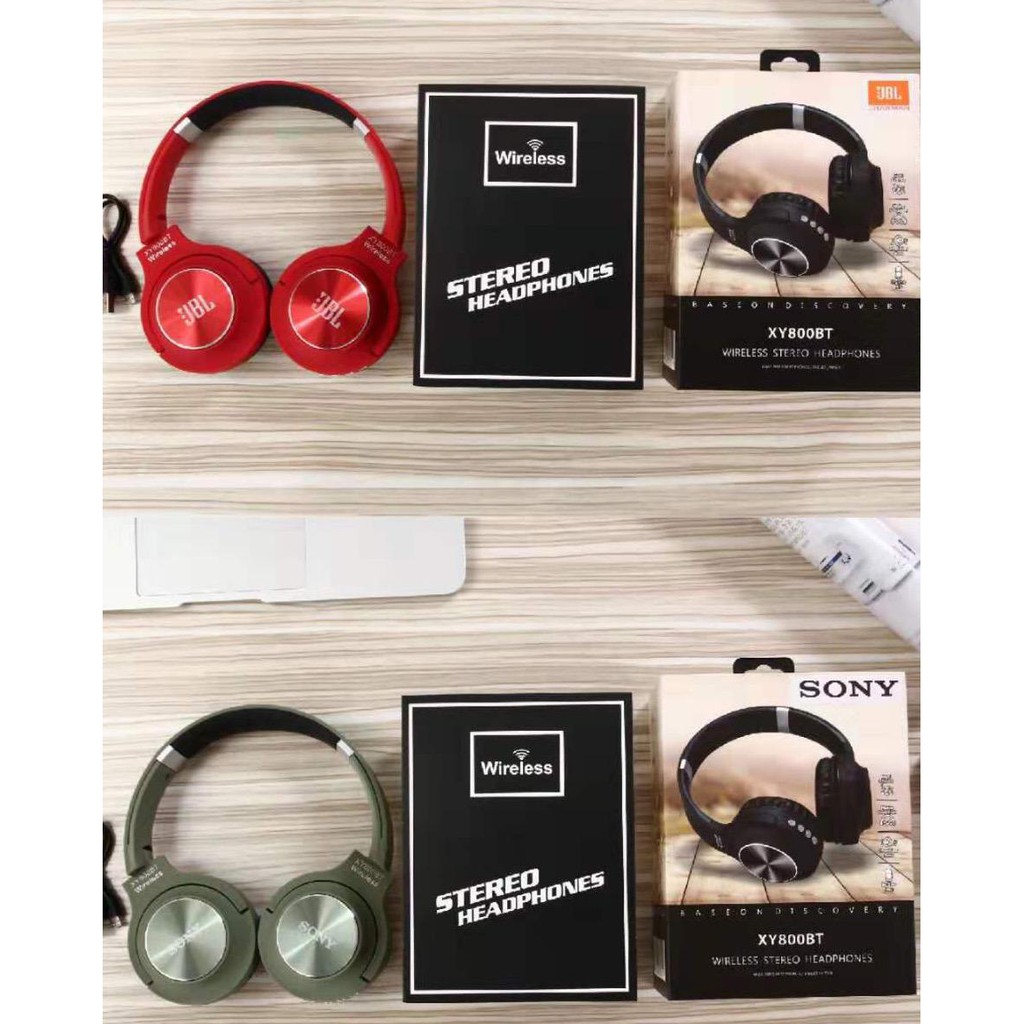 Headset Bando XY800BT stereo headphone bluetooth wireless