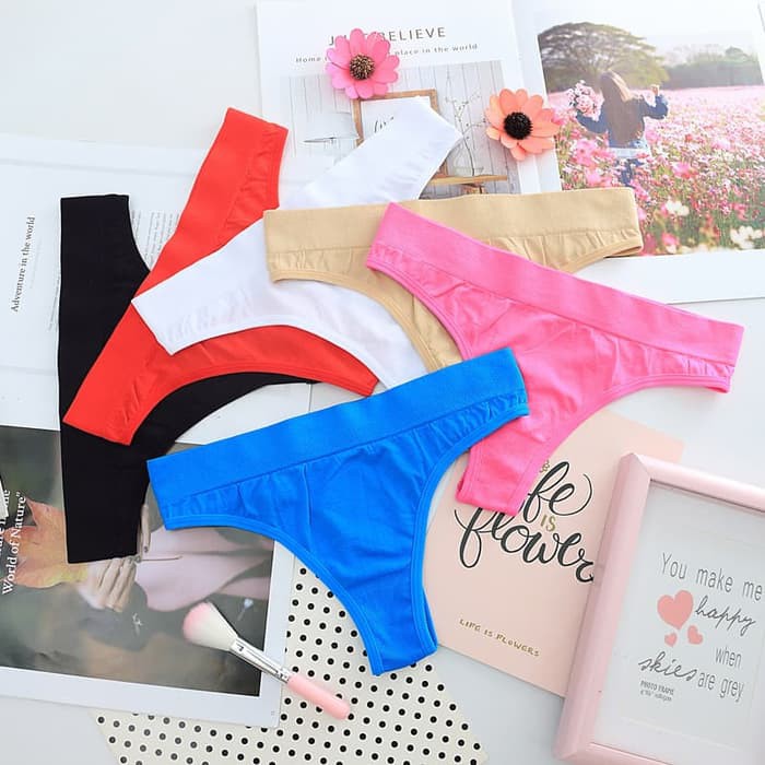 G String Sexy Wanita lingerie Celana Dalam C106 - Putih