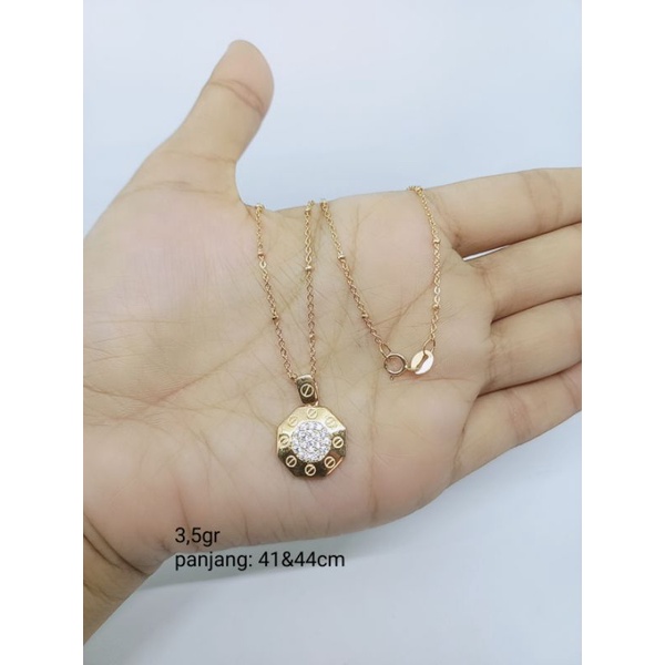 kalung perak 925 asli lapis emas/kalung nori jedar liontin cartier/kalung fashion wanita/