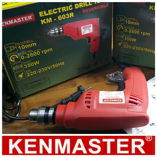 Paling Murah     MESIN BOR LISTRIK 10mm ELECTRIC DRILL REVERSIBLE BOLAK BALIK KENMASTER ORIGINAL
