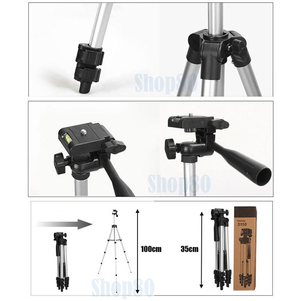 Tripod 1m + Holder U Stand HP Handphone Phone Camera Kamera GoPro Tripot Weifeng 3110 3120A