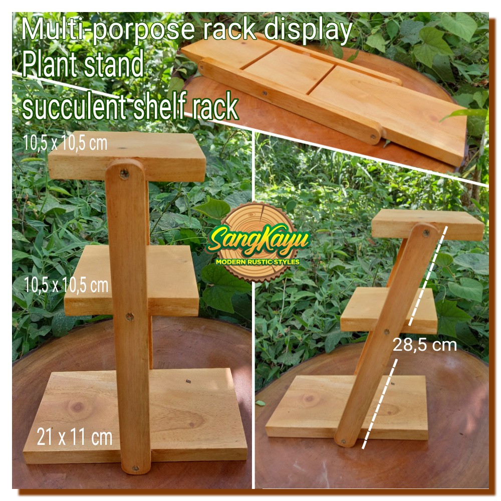 Vas bunga succulent rack rak pot kaktus pot kayu bukan vas bunga kaca4