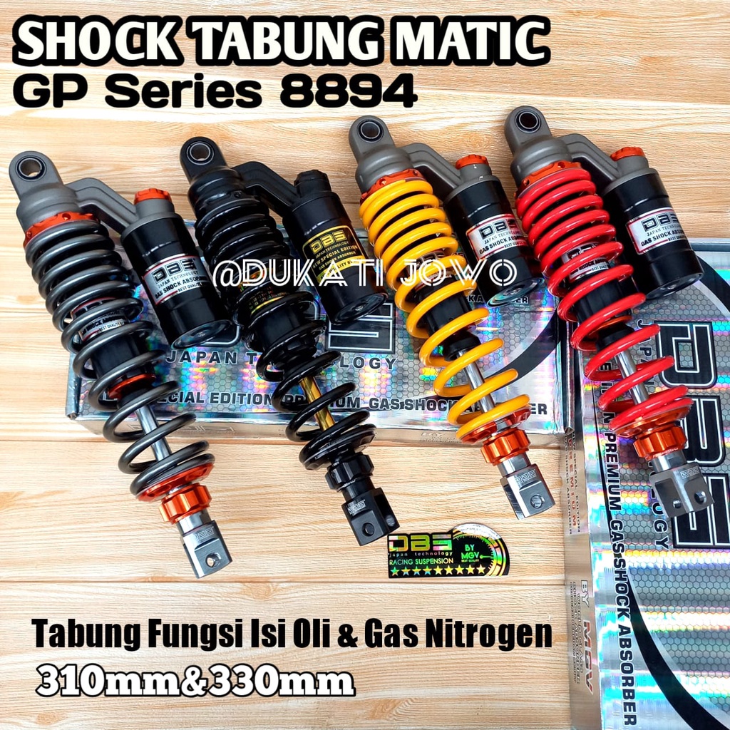 Skok Shockbreaker Tabung Matic DBS GP Series 8894 310mm 330mm Shockbreaker Copy ktc Skok Beat Scoopy Vario 125 150 Mio X Ride