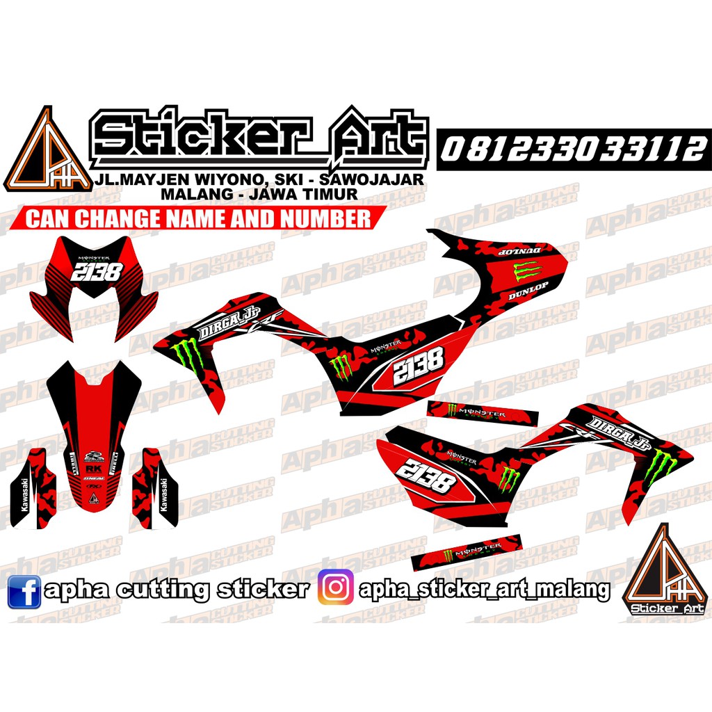 STIKER STICKER MOTOR LOGO SEPEDA HONDA DECAL CRF 150 L MURAH AKSESORIS MOTOR KODE - 015