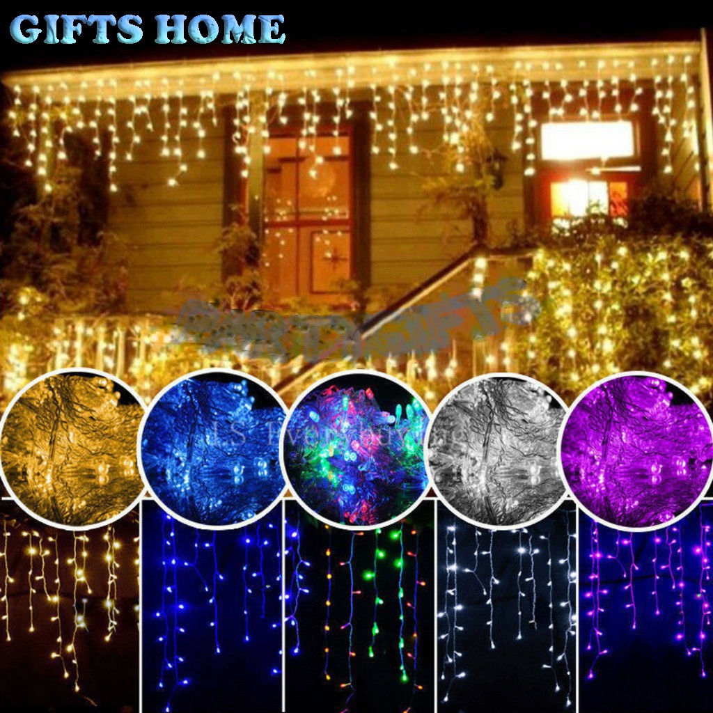 Lampu Tumbler LED Tirai Dekorasi  Hias Natal Twinkle Light 