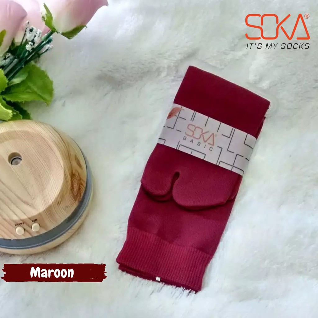 Kaos Kaki SOKA Jempol Pendek Standar - Size M Basic Polos-M-Maroon|MerahTua