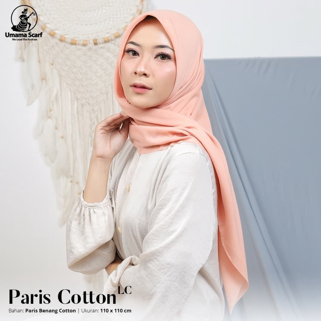 Hijab Segi Empat Umama Paris Cotton Lc /  Kerudung Polos Segi Empat Paris Cotton Lc