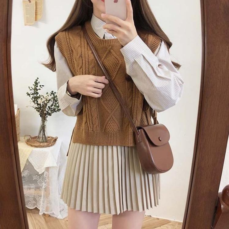 ◌ Vest ROMPI TAli Motif Sido CABLE I ROMPI RAJUT WANITA STORE09 MURAH ➳