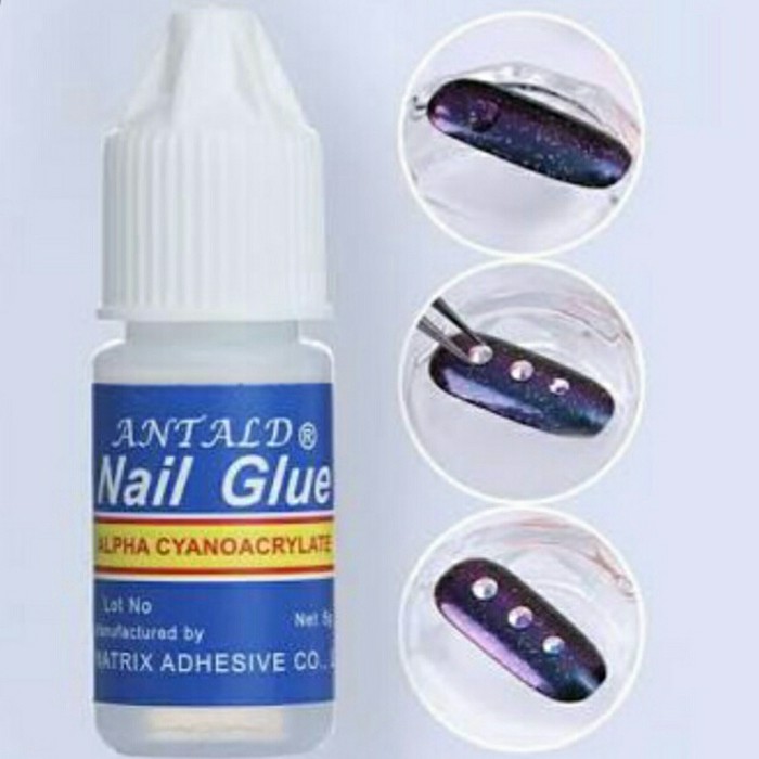 LEM BYB BLUE NAIL ADHESIVE LEM AKSESORIS KUKU PALSU FAKE NAIL GLUE 3gr