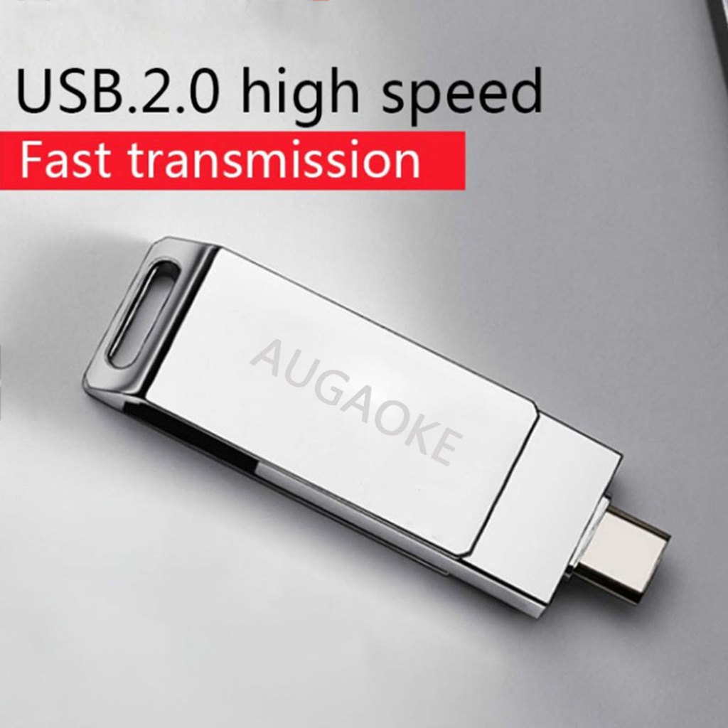 (Huluboy) Augaoke 256 / 512GB / 1TB / 2TB Flashdisk USB 3.0 High Speed Anti Air Bahan Metal Untuk Komputer