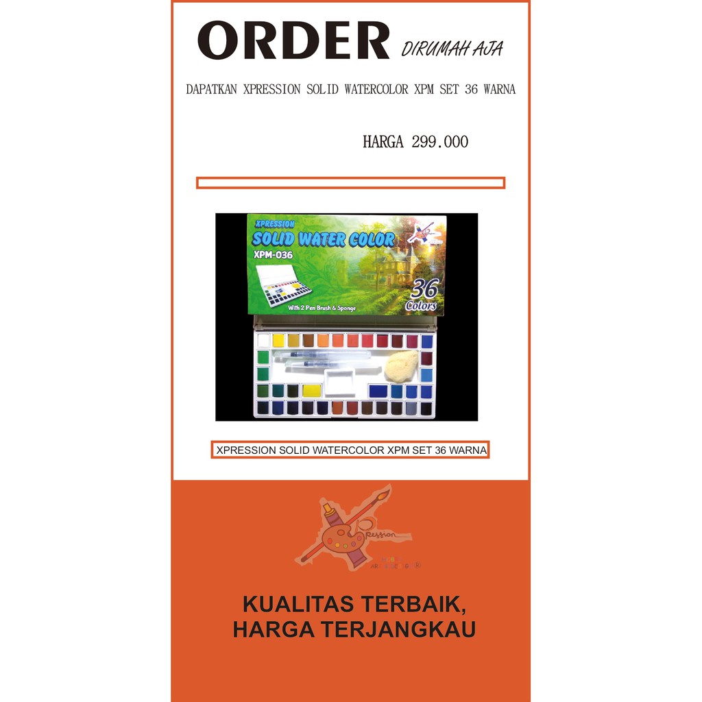 

XPRESSION WATERCOLOR SOLID XPM SET 36 WARNA