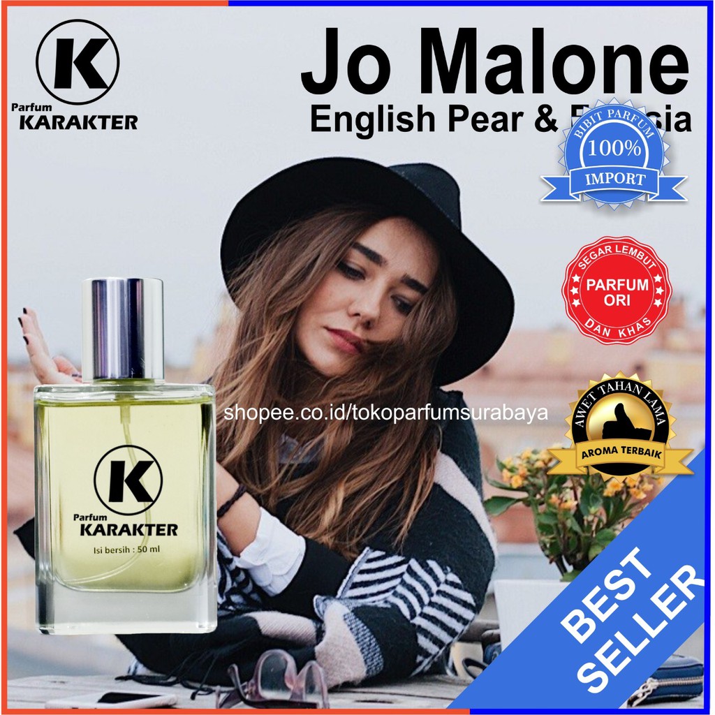 Bisa Cod | Parfum Cewek Jo Malone English pear &amp; Fressia Wangi &amp; Tahan Lama  Kemasan 50ml