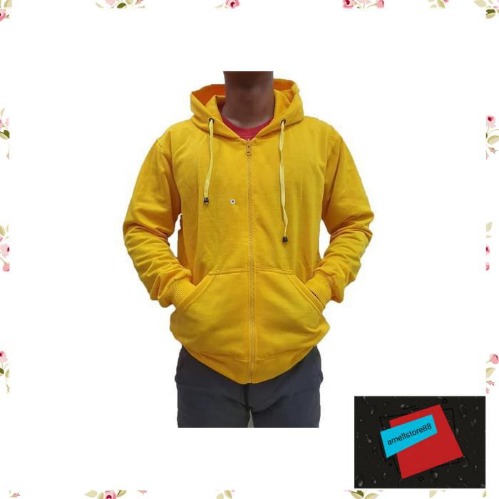 Jaket Pria parasut parka gunung Recommended Polos Hoodie ZipperResleting Hitam WE167