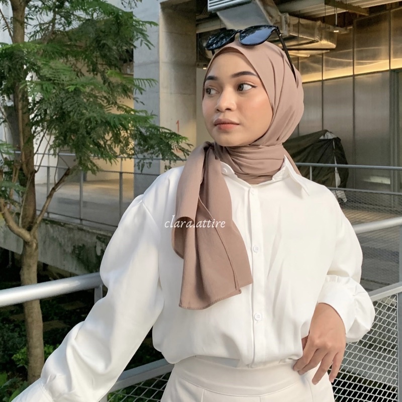 Hijab Instant Diamond Pashmina Tali Panjang Tepi Jahit-Khaky