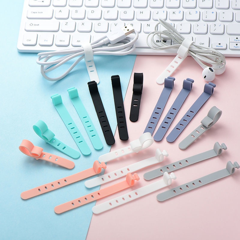 Strap Organizer Kabel Bahan Silikon Adjustable