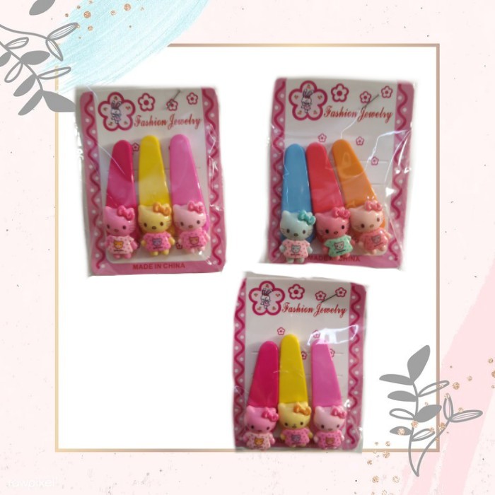 [AC]Satu Set Jepitan Rambut Model Line /Hair pin Anak / Hair clip aksen stroberry