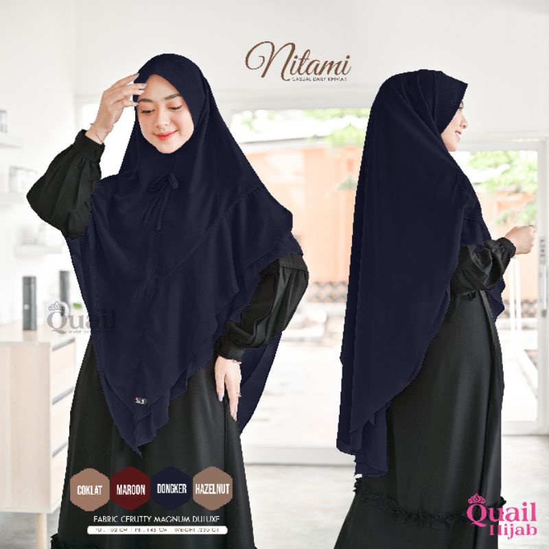 Jilbab Instan Bergo Ceruty Jumbo Original Quail Hijab NITAMI
