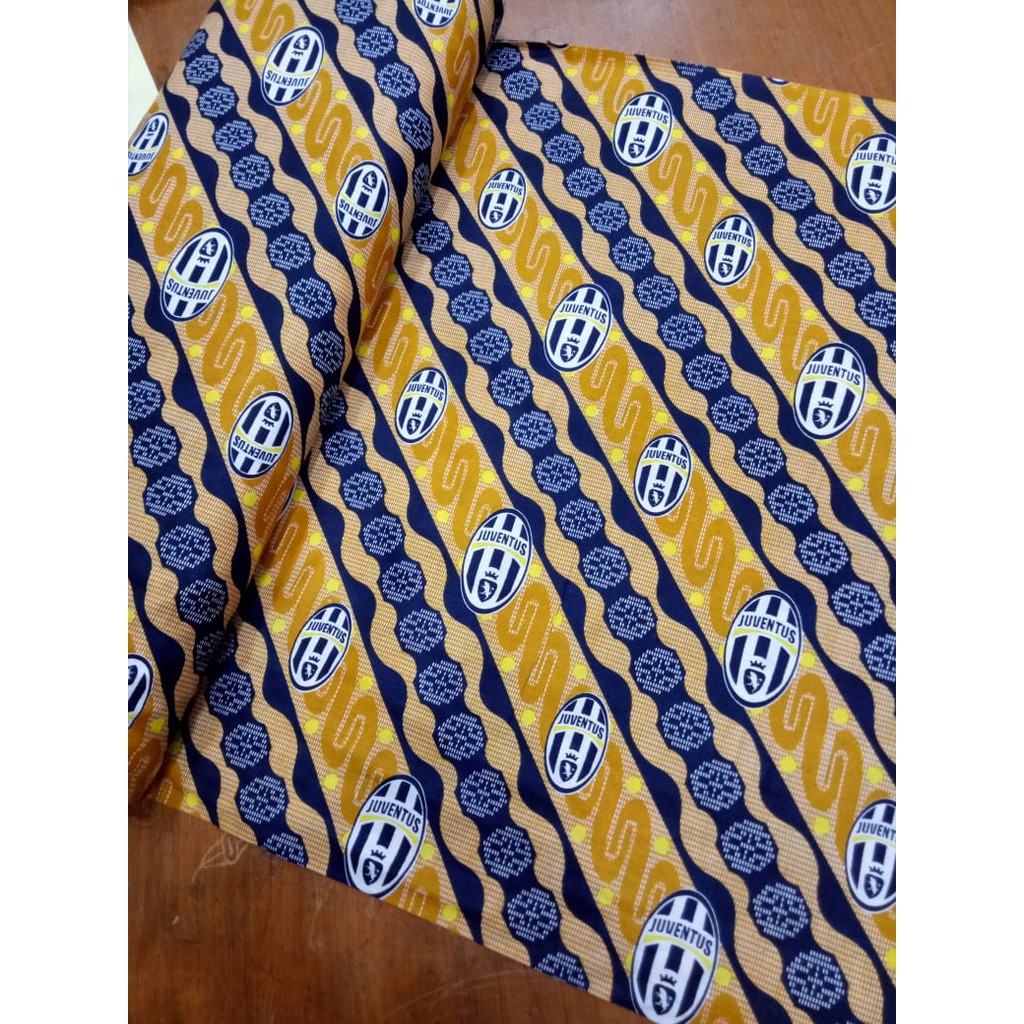 Bahan BATIK KATUN motif Bola | Juventus | Kain Batik - bt 58