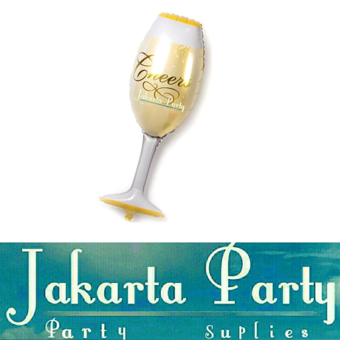 Balon Foil Champagne Mini 1 Set / Balon Gelas Dan Botol Hijau