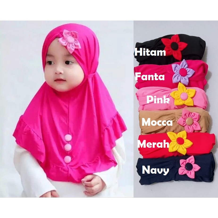 kerudung krudung kudung jilbab hijab instan anak ank bayi perempuan lucu model terbaru umur 0_6 bula