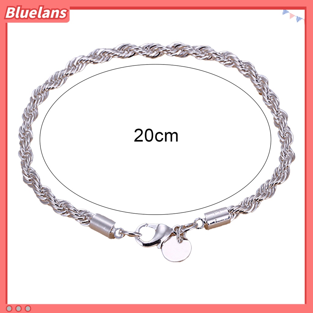 Gelang Rantai Lapis Silver Model Twisted Gaya Elegan Untuk Wanita