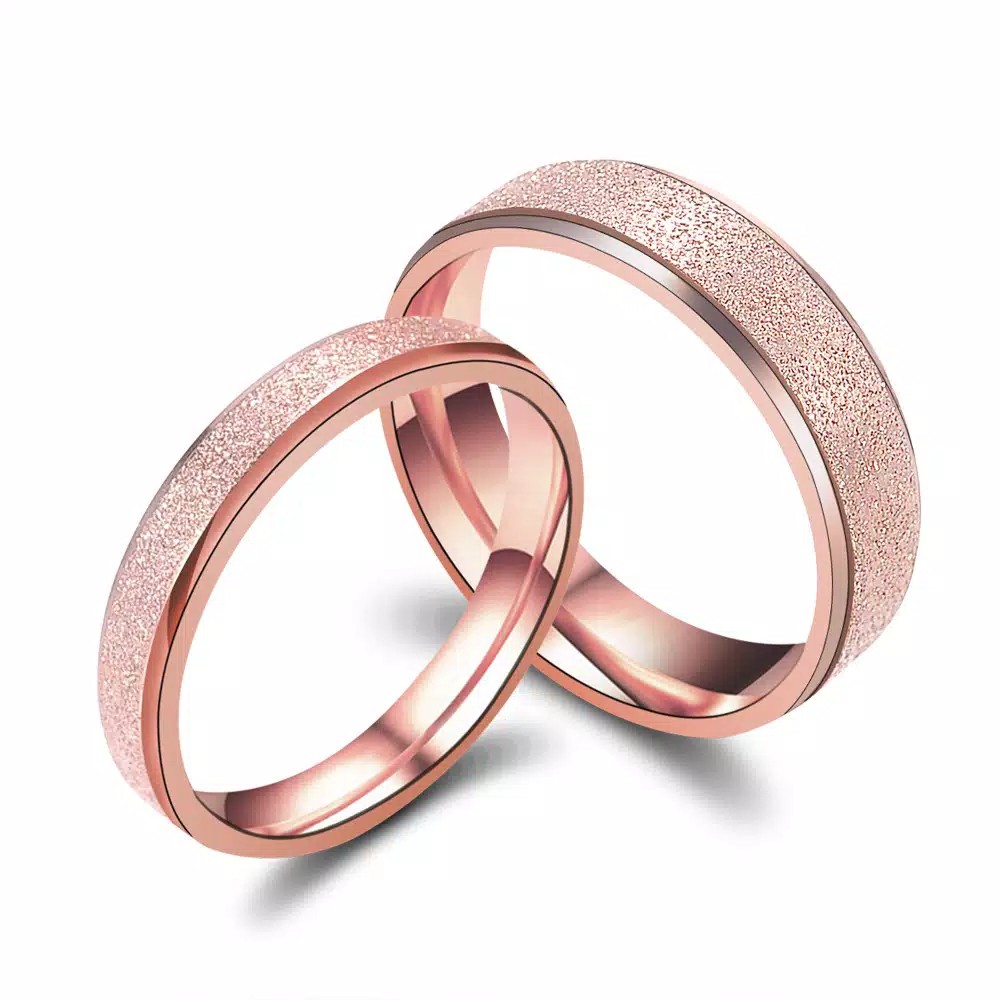 TBI Simple Ring Cincin Imitasi Pasangan Simple Rose Gold Silver Anti Karat